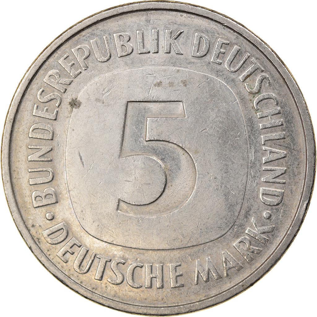Coin, GERMANY - FEDERAL REPUBLIC, 5 Mark, 1980, Stuttgart, EF(40-45)