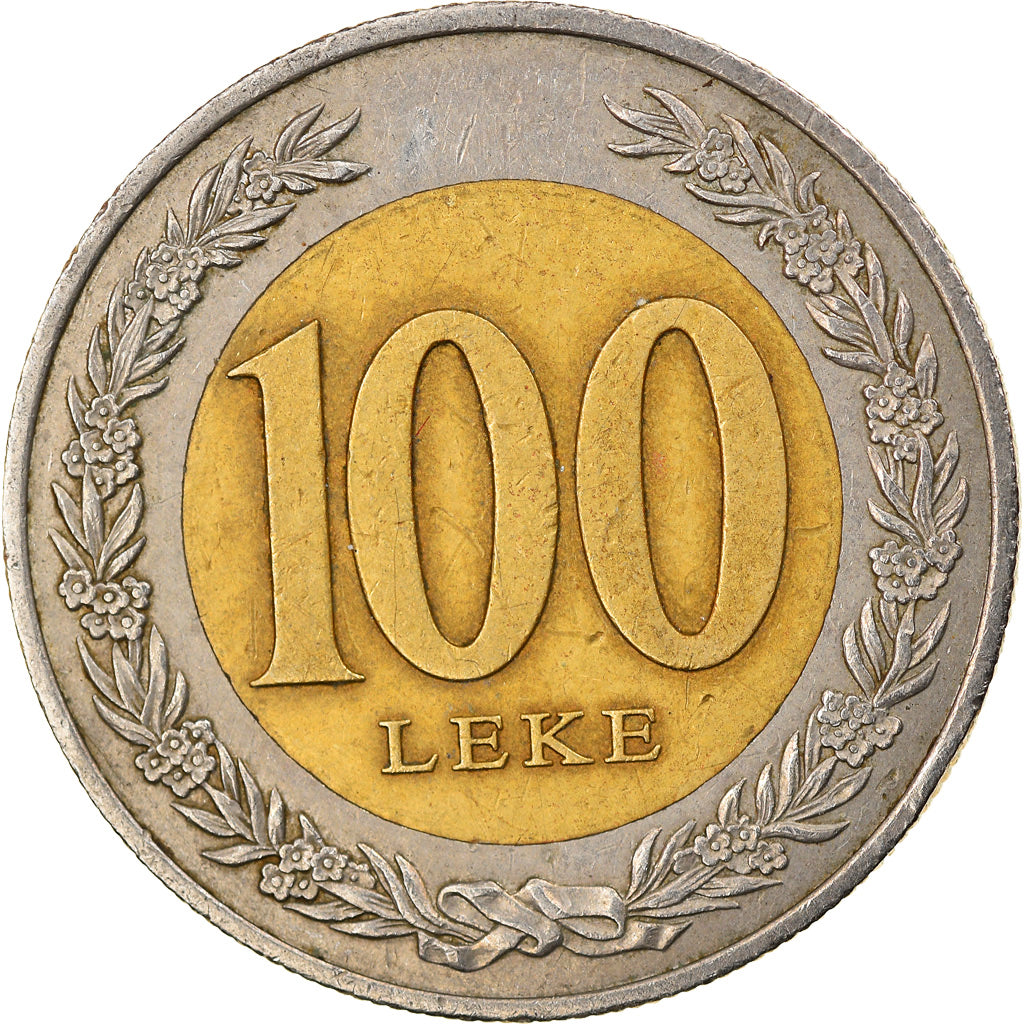 Coin, Albania, 100 Lekë, 2000, Rome, VF(30-35), Bi-Metallic, KM:80