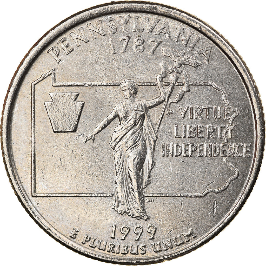 Moneta, Stati Uniti, Quarter, 1999, U.S. Mint, Philadelphia, MB+, Rame ricoperto