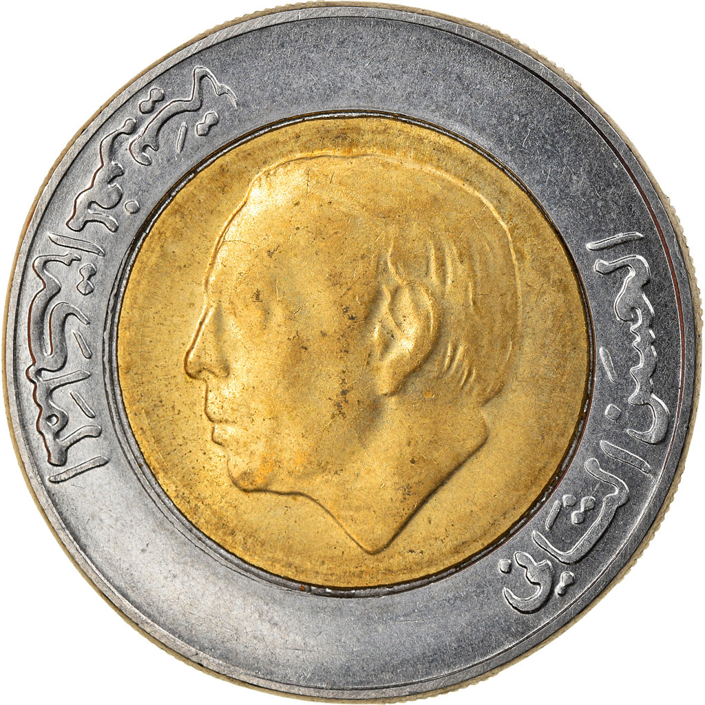 Monnaie, Maroc, al-Hassan II, 5 Dirhams, 1987, Paris, TB+, Bi-Metallic, KM:82