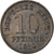 Moneta, GERMANIA - IMPERO, 10 Pfennig, 1918, MB, Zinco, KM:26