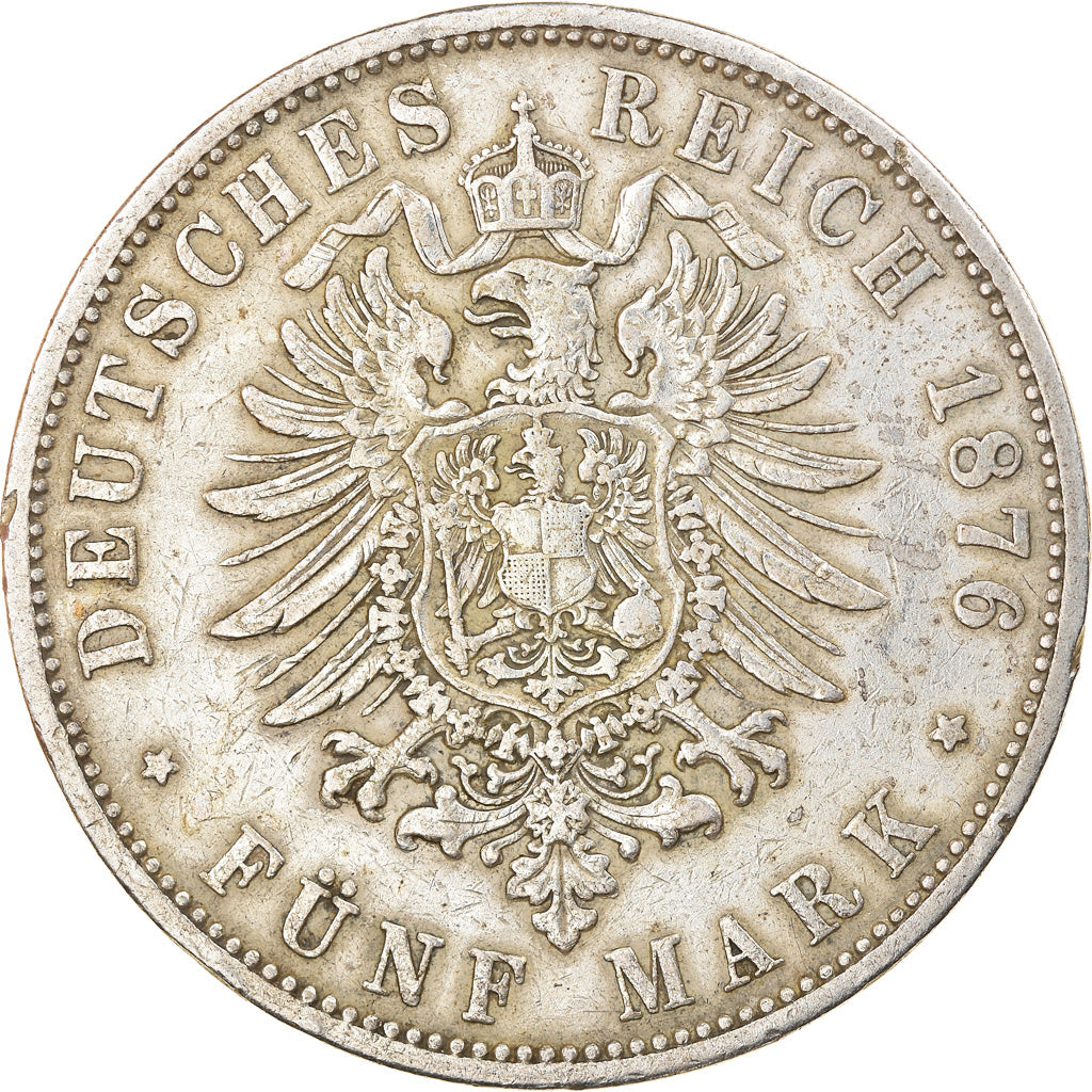 Münze, Deutsch Staaten, PRUSSIA, Wilhelm I, 5 Mark, 1876, S+, Silber, KM:503