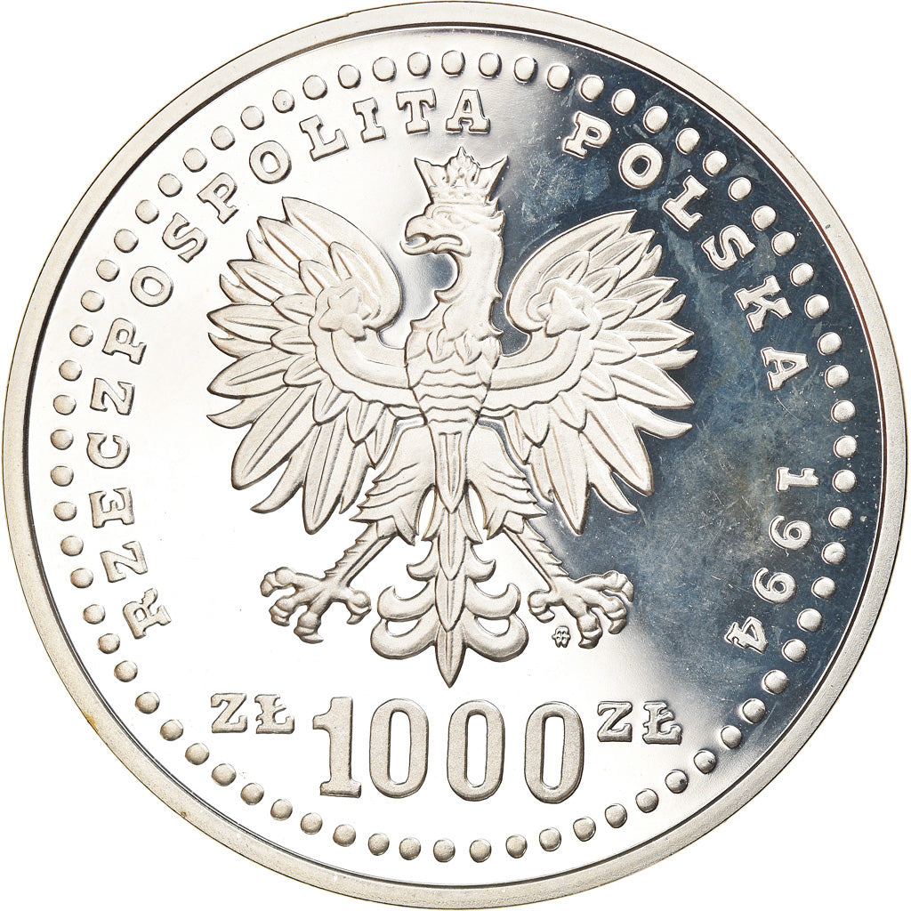 Coin, Poland, 1000 Zlotych, 1994, Warsaw, MS(64), Silver, KM:267