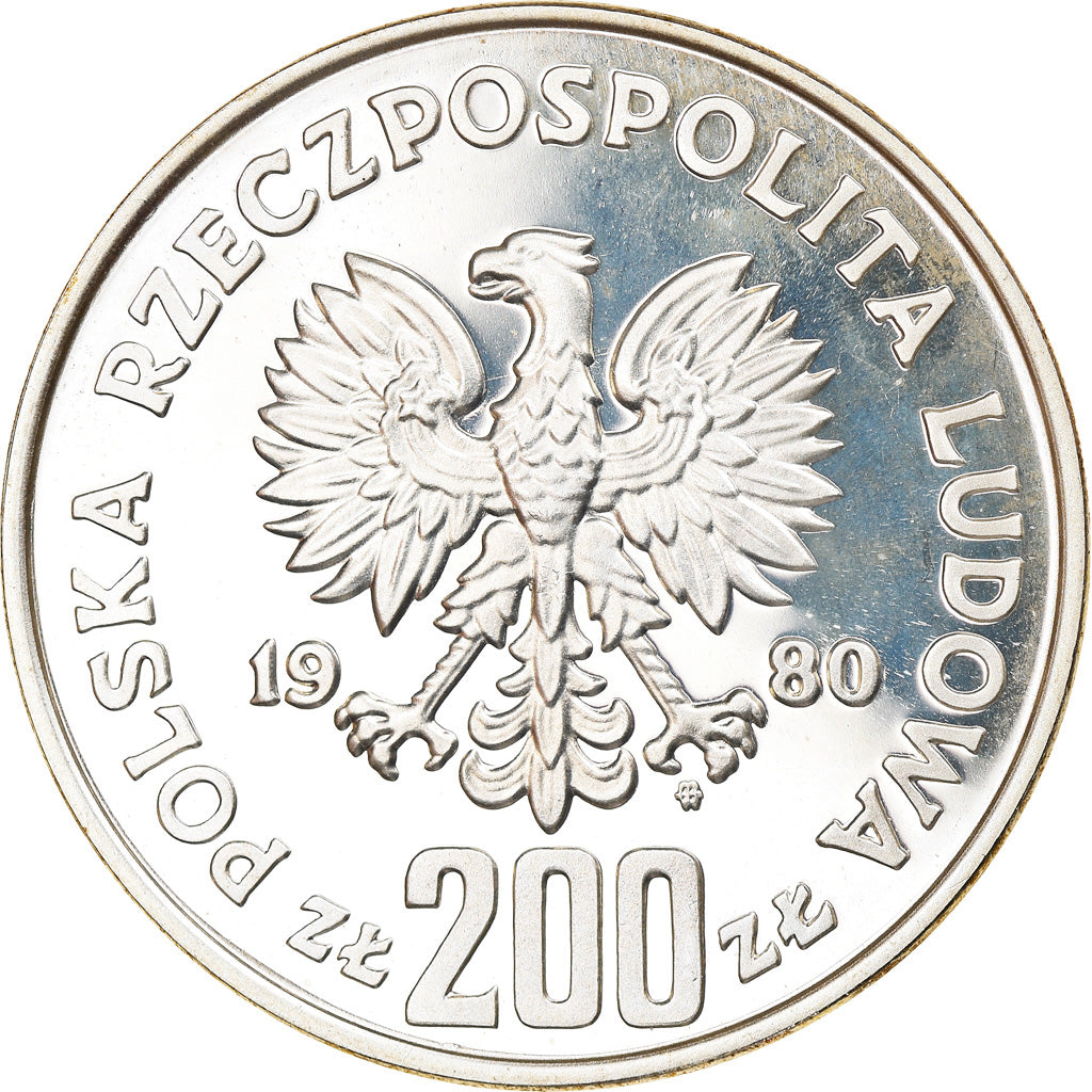 Monnaie, Pologne, 200 Zlotych, 1980, Warsaw, SPL, Argent, KM:115