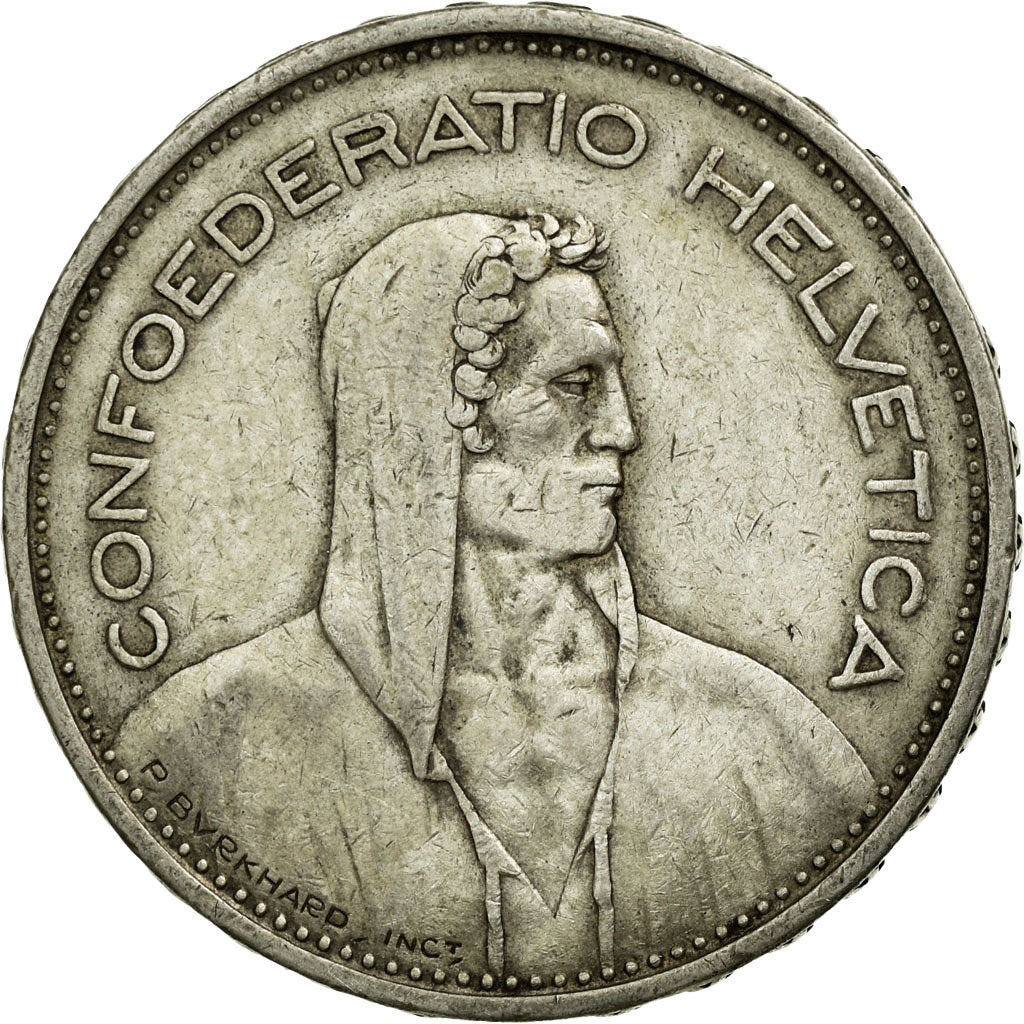 Coin, Switzerland, 5 Francs, 1933, Bern, EF(40-45), Silver, KM:40