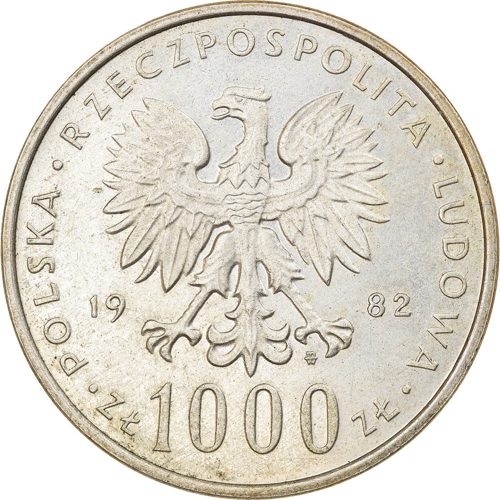 Moneta, Polonia, 1000 Zlotych, 1982, Warsaw, MB+, Argento, KM:144