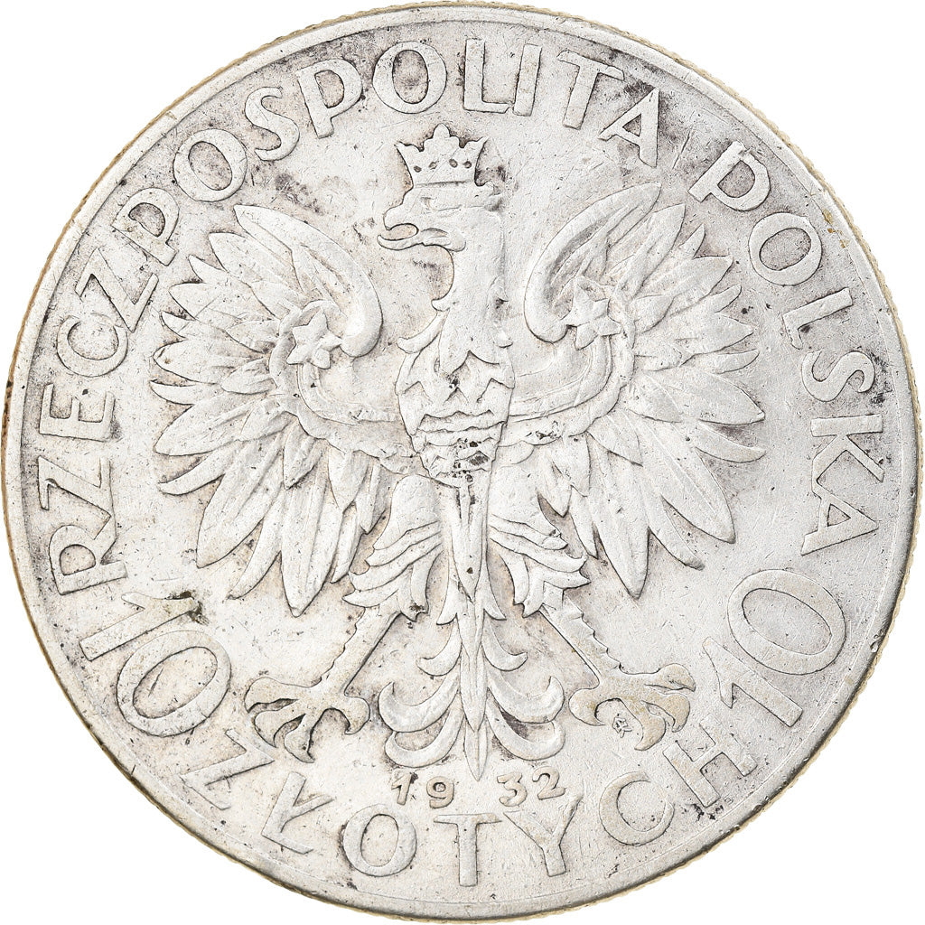 Coin, Poland, 10 Zlotych, 1932, Warsaw, VF(20-25), Silver, KM:22