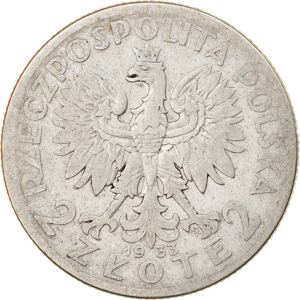 Coin, Poland, 2 Zlote, 1933, Warsaw, VF(20-25), Silver, KM:20