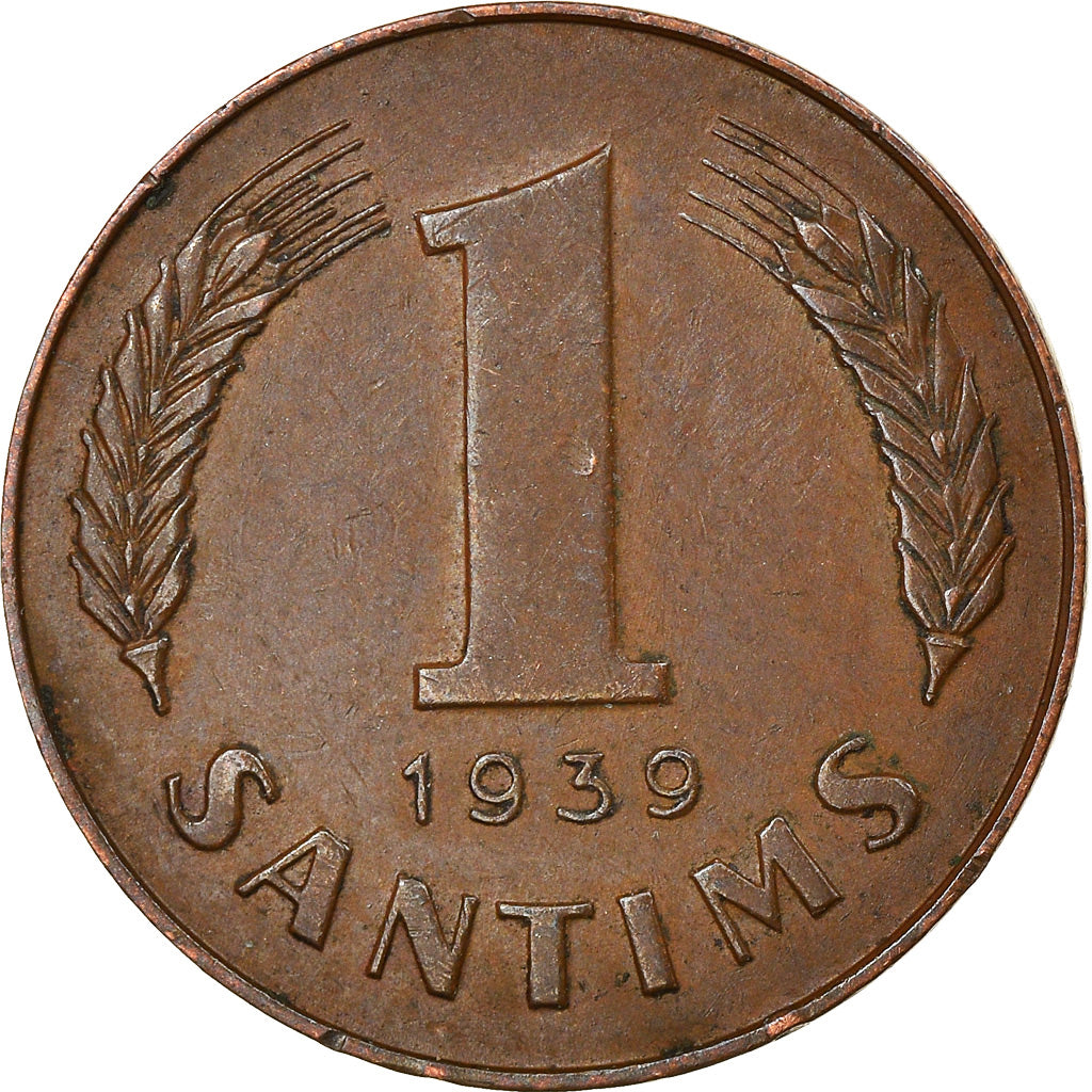 Coin, Latvia, Santims, 1939, VF(30-35), Bronze, KM:10