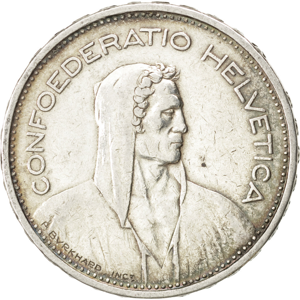 SWITZERLAND, 5 Francs, 1933, Bern, KM #40, EF(40-45), Silver, 31.45, 14.95