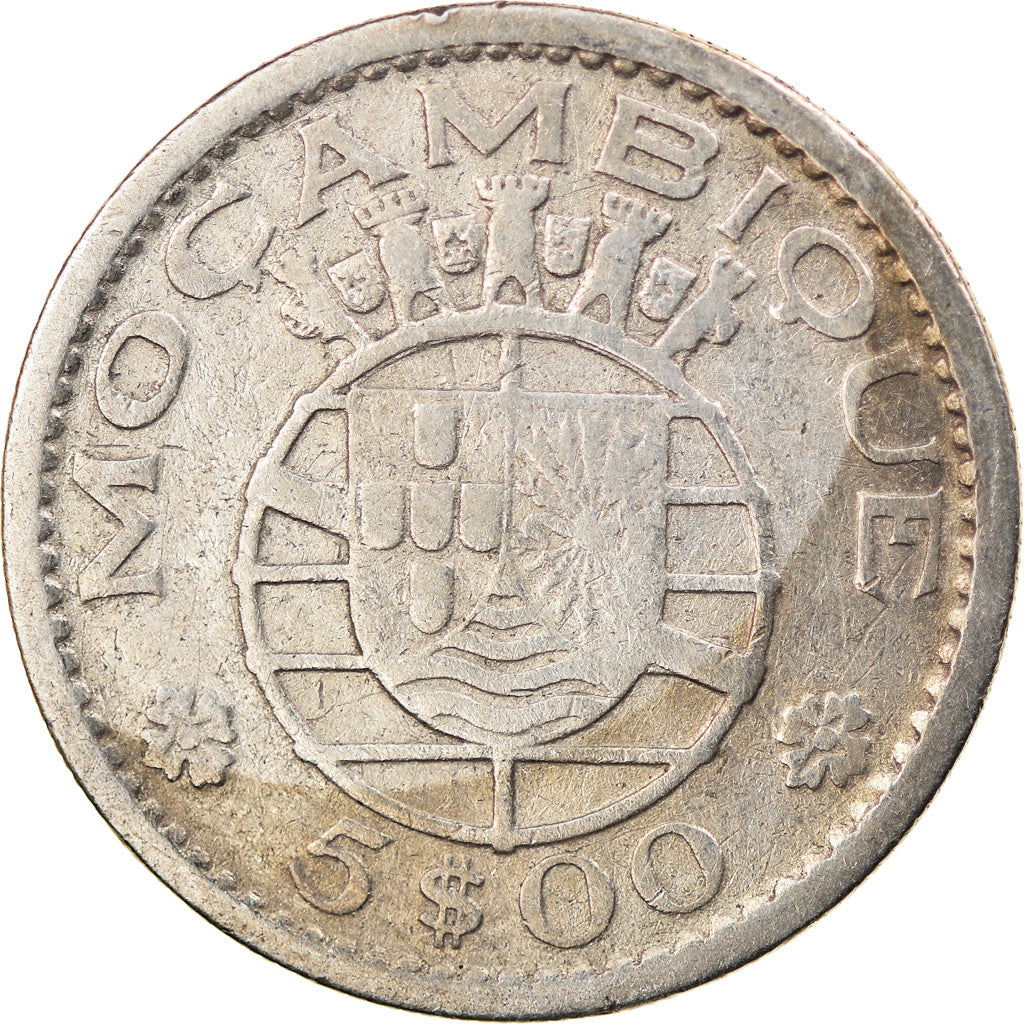 Coin, Mozambique, 5 Escudos, 1960, VF(30-35), Silver, KM:84