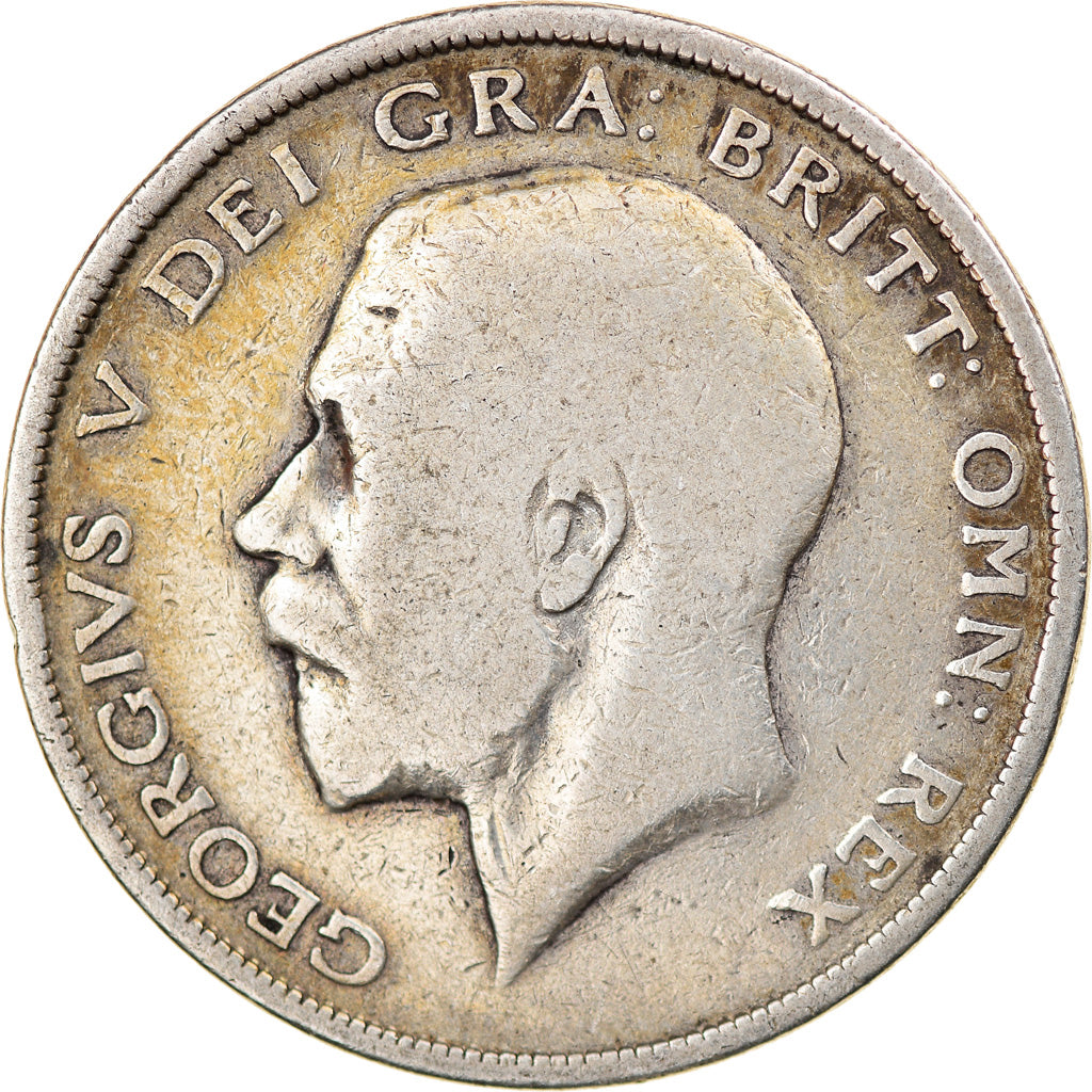Coin, Great Britain, George V, 1/2 Crown, 1916, VF(20-25), Silver, KM:818.1