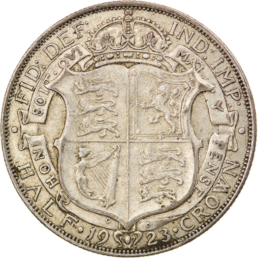 Coin, Great Britain, George V, 1/2 Crown, 1923, VF(20-25), Silver, KM:818.2