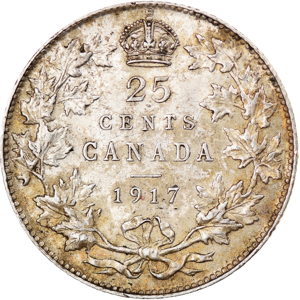 Coin, Canada, George V, 25 Cents, 1917, Royal Canadian Mint, Ottawa, VF(30-35)