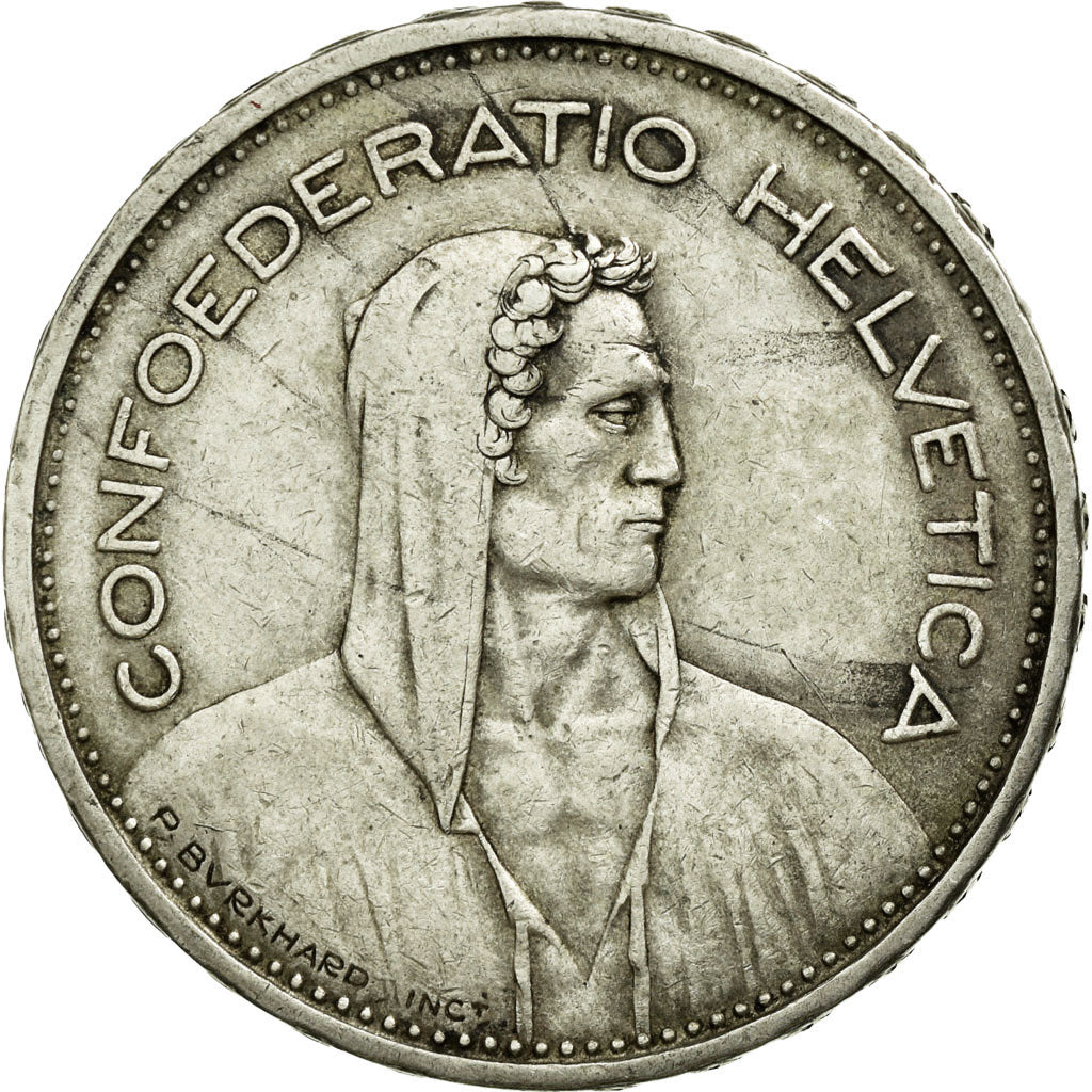 Coin, Switzerland, 5 Francs, 1933, Bern, EF(40-45), Silver, KM:40