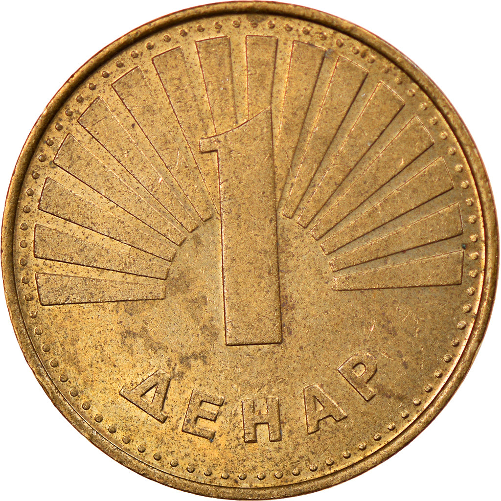 Coin, Macedonia, Denar, 2001, VF(30-35), Brass, KM:2