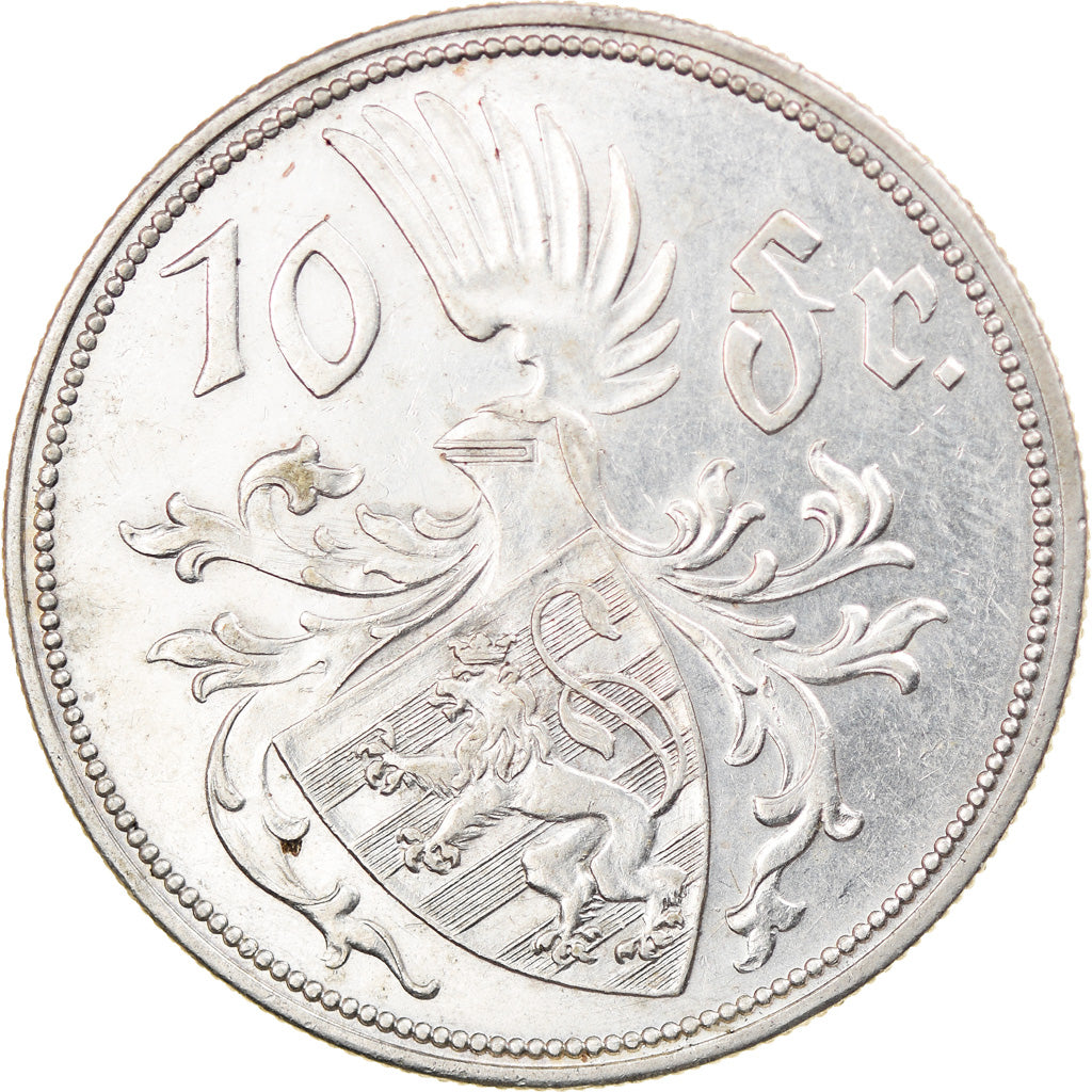 Coin, Luxembourg, Charlotte, 10 Francs, 1929, EF(40-45), Silver, KM:39