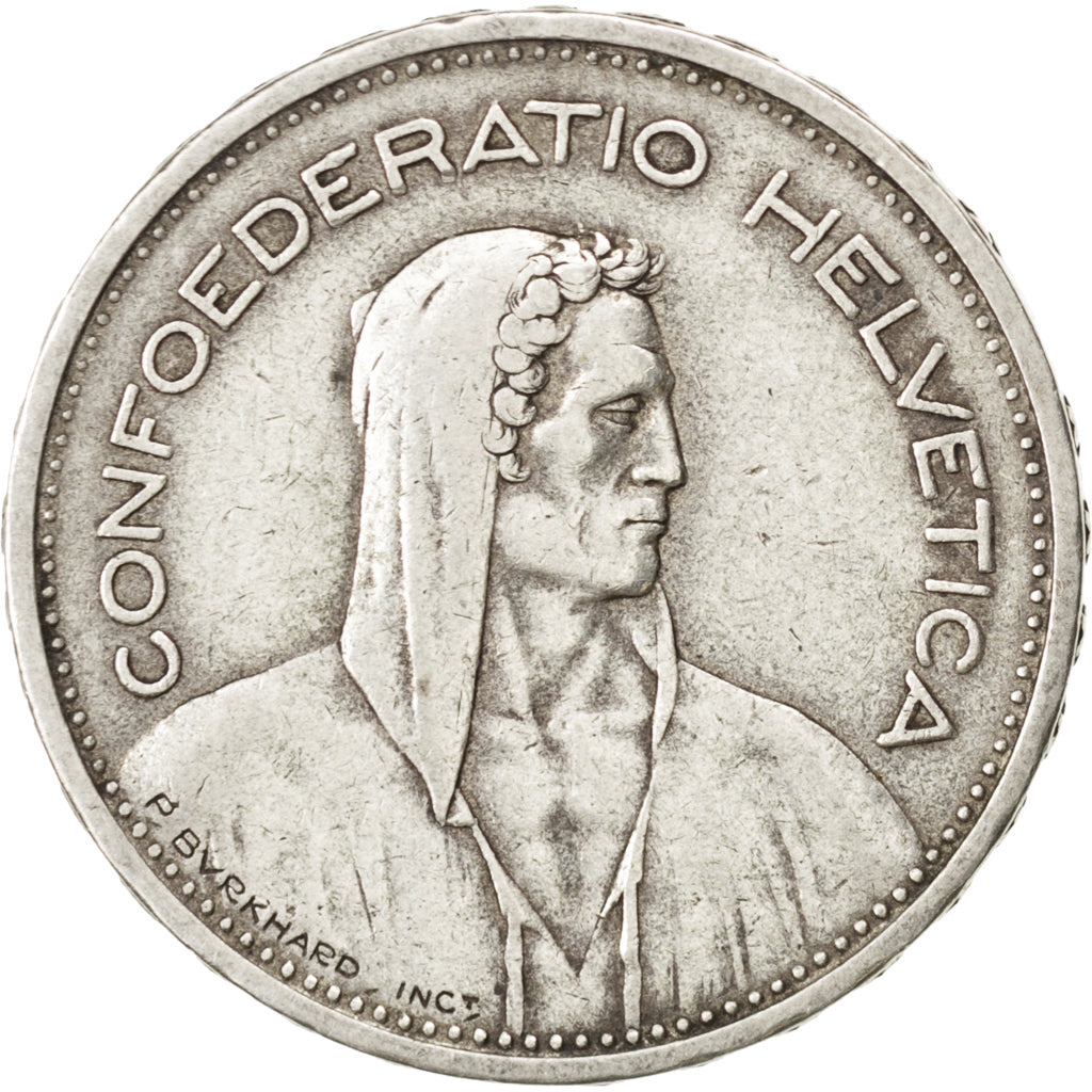 SWITZERLAND, 5 Francs, 1933, Bern, KM #40, VF(30-35), Silver, 31.45, 14.94