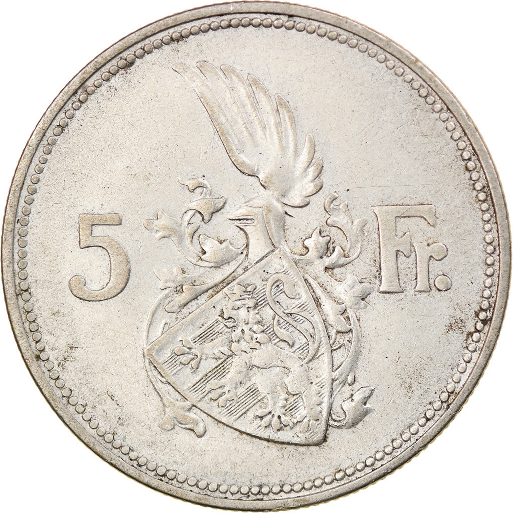 Coin, Luxembourg, Charlotte, 5 Francs, 1929, VF(30-35), Silver, KM:38