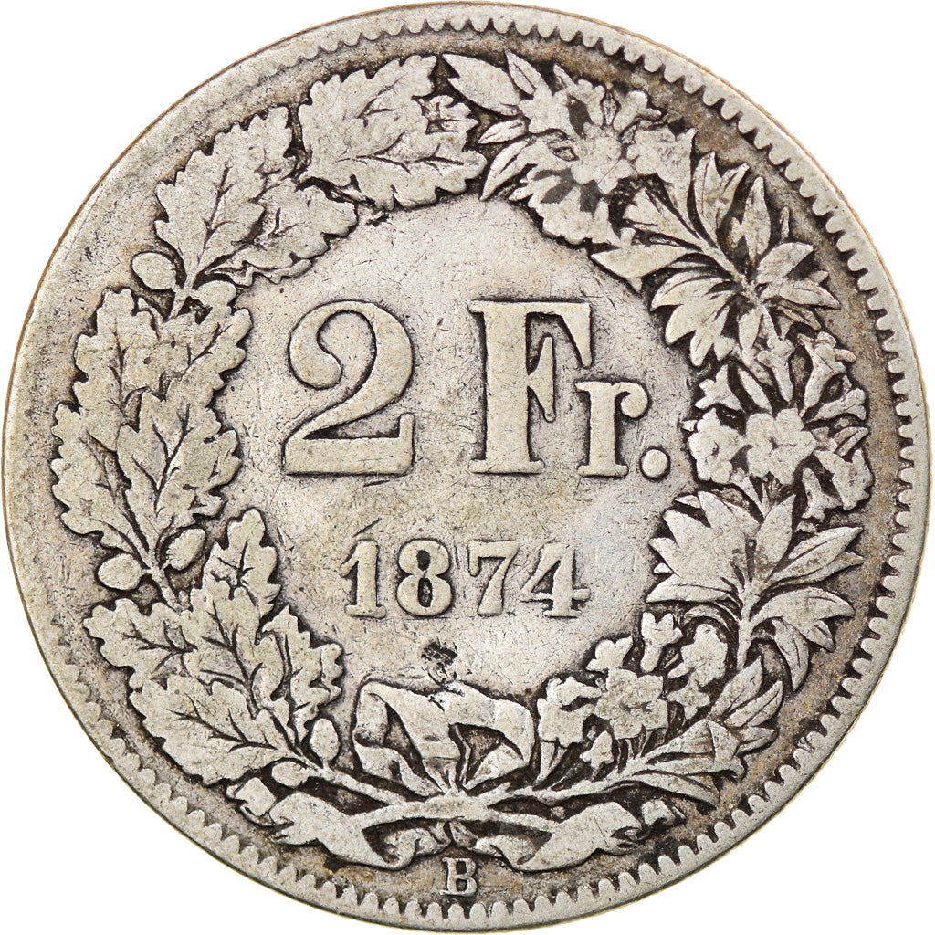 Monnaie, Suisse, 2 Francs, 1874, Bern, TB+, Argent, KM:21