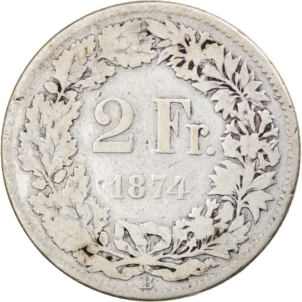 Monnaie, Suisse, 2 Francs, 1874, Bern, TB, Argent, KM:21