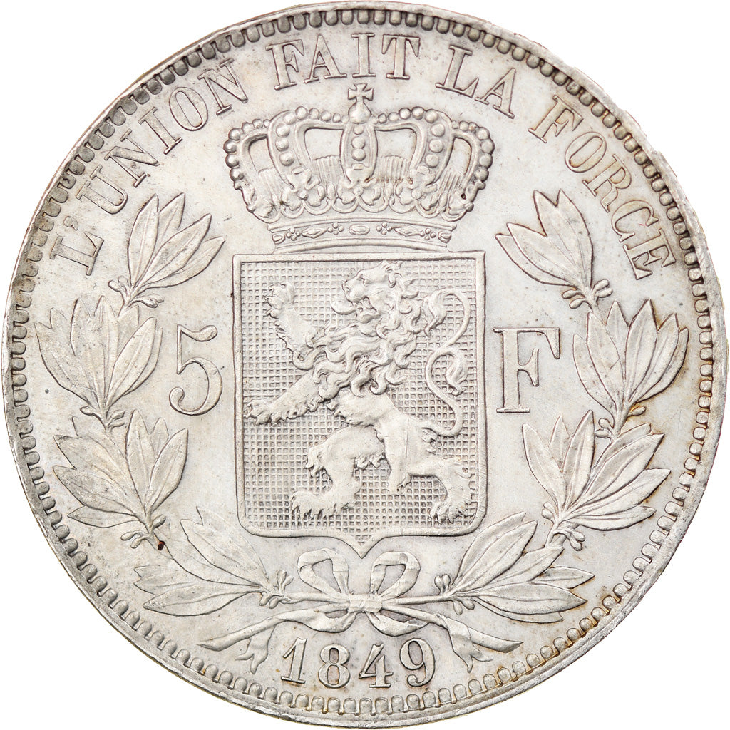Monnaie, Belgique, Leopold I, 5 Francs, 5 Frank, 1849, TTB, Argent, KM:17