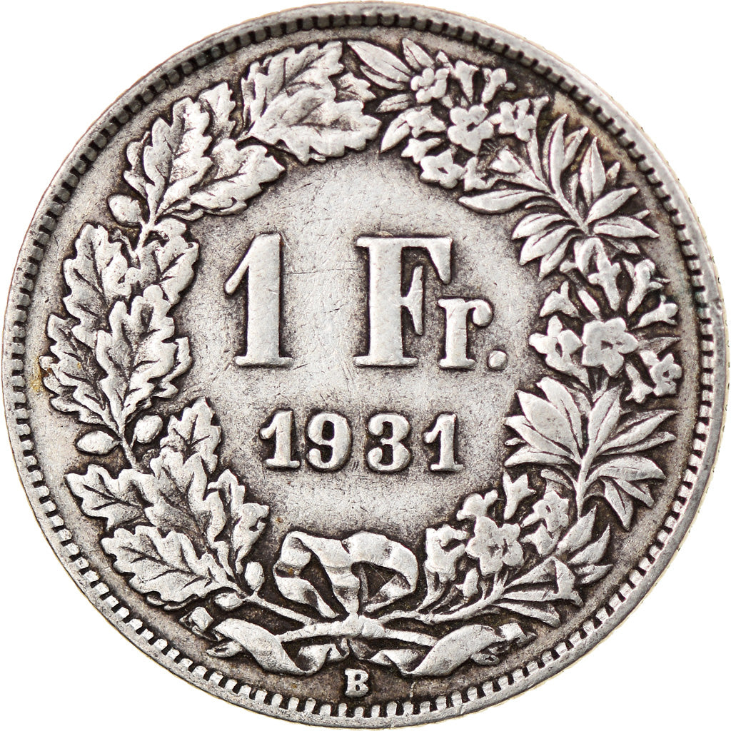 Coin, Switzerland, Franc, 1931, Bern, VF(30-35), Silver, KM:24