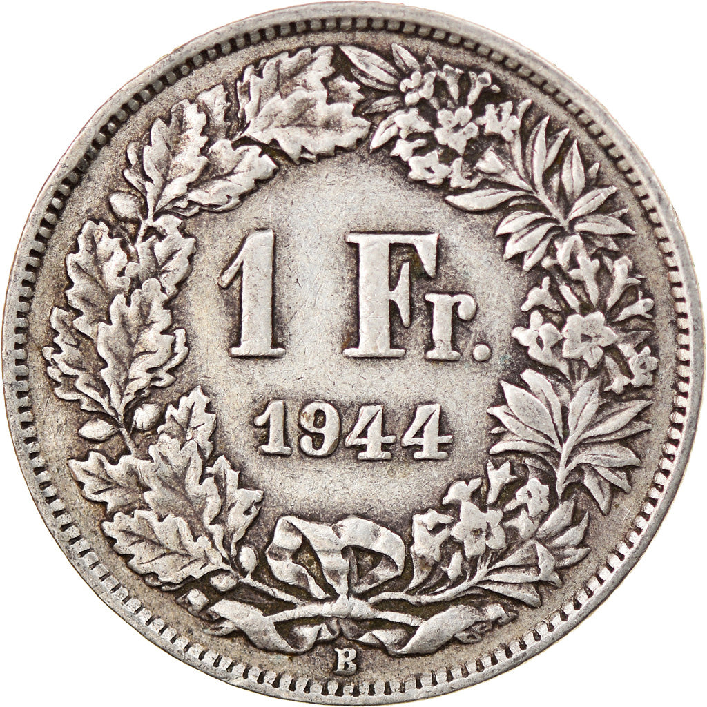 Coin, Switzerland, Franc, 1944, Bern, VF(20-25), Silver, KM:24