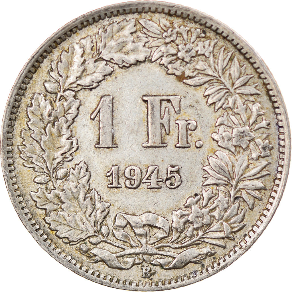 Munten, Zwitserland, Franc, 1945, Bern, FR+, Zilver, KM:24
