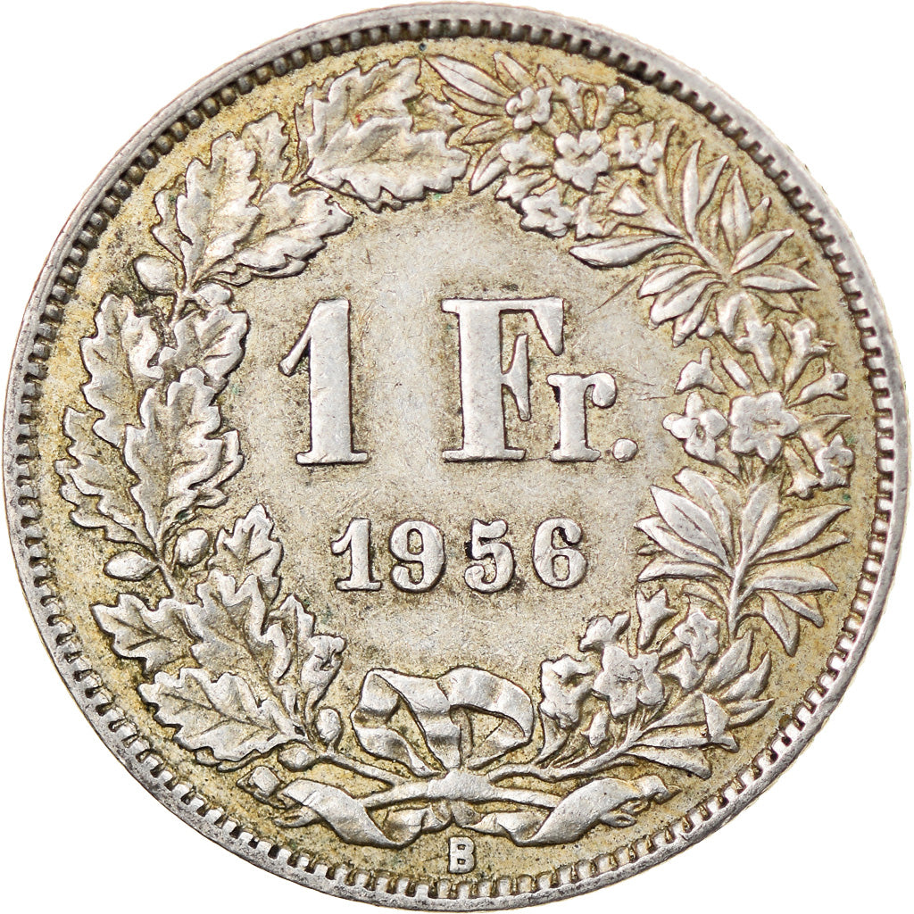 Coin, Switzerland, Franc, 1956, Bern, VF(30-35), Silver, KM:24