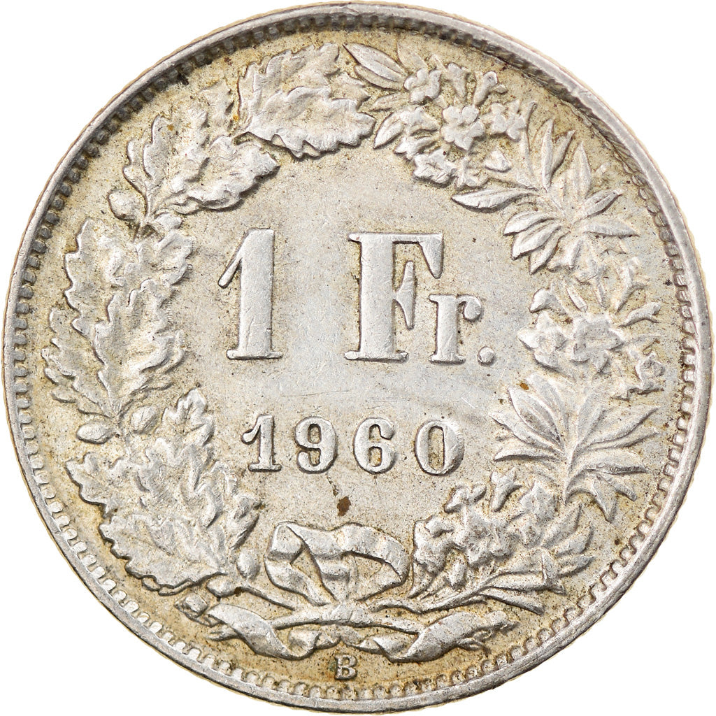 Coin, Switzerland, Franc, 1960, Bern, EF(40-45), Silver, KM:24