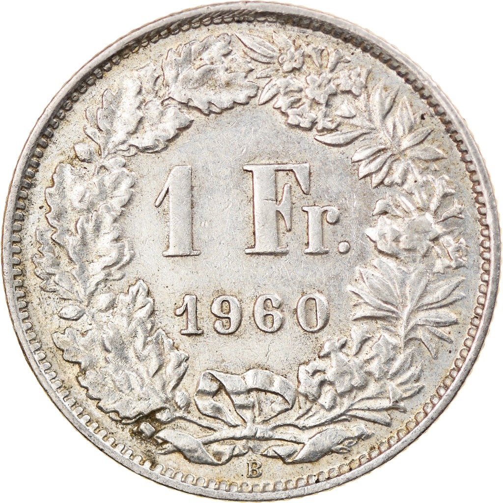Coin, Switzerland, Franc, 1960, Bern, EF(40-45), Silver, KM:24