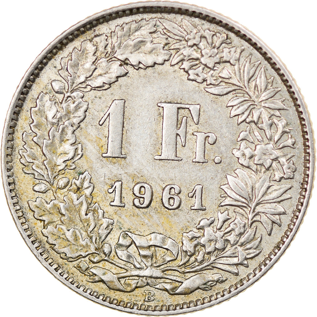 Coin, Switzerland, Franc, 1961, Bern, EF(40-45), Silver, KM:24