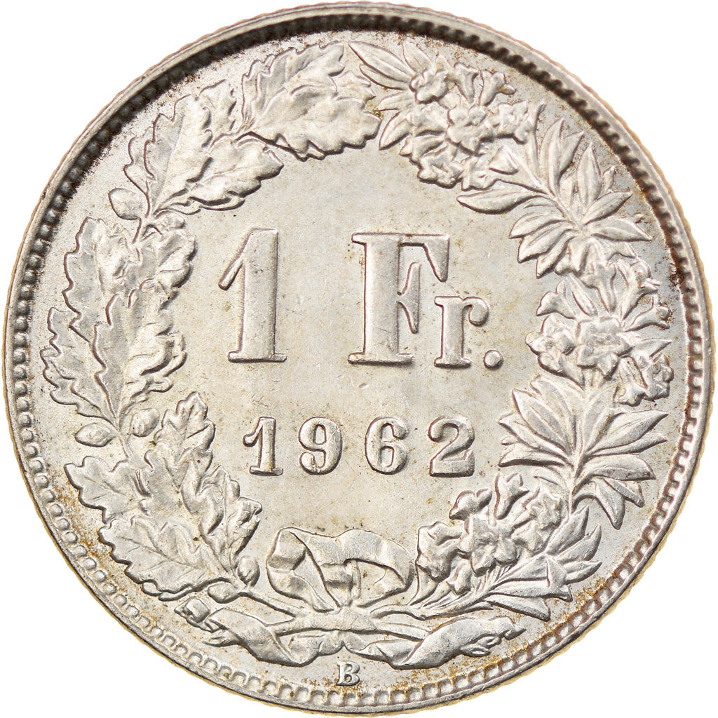 Coin, Switzerland, Franc, 1962, Bern, EF(40-45), Silver, KM:24