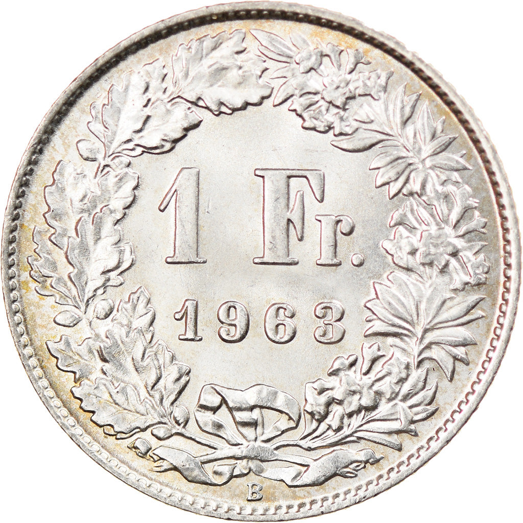 Coin, Switzerland, Franc, 1963, Bern, AU(55-58), Silver, KM:24