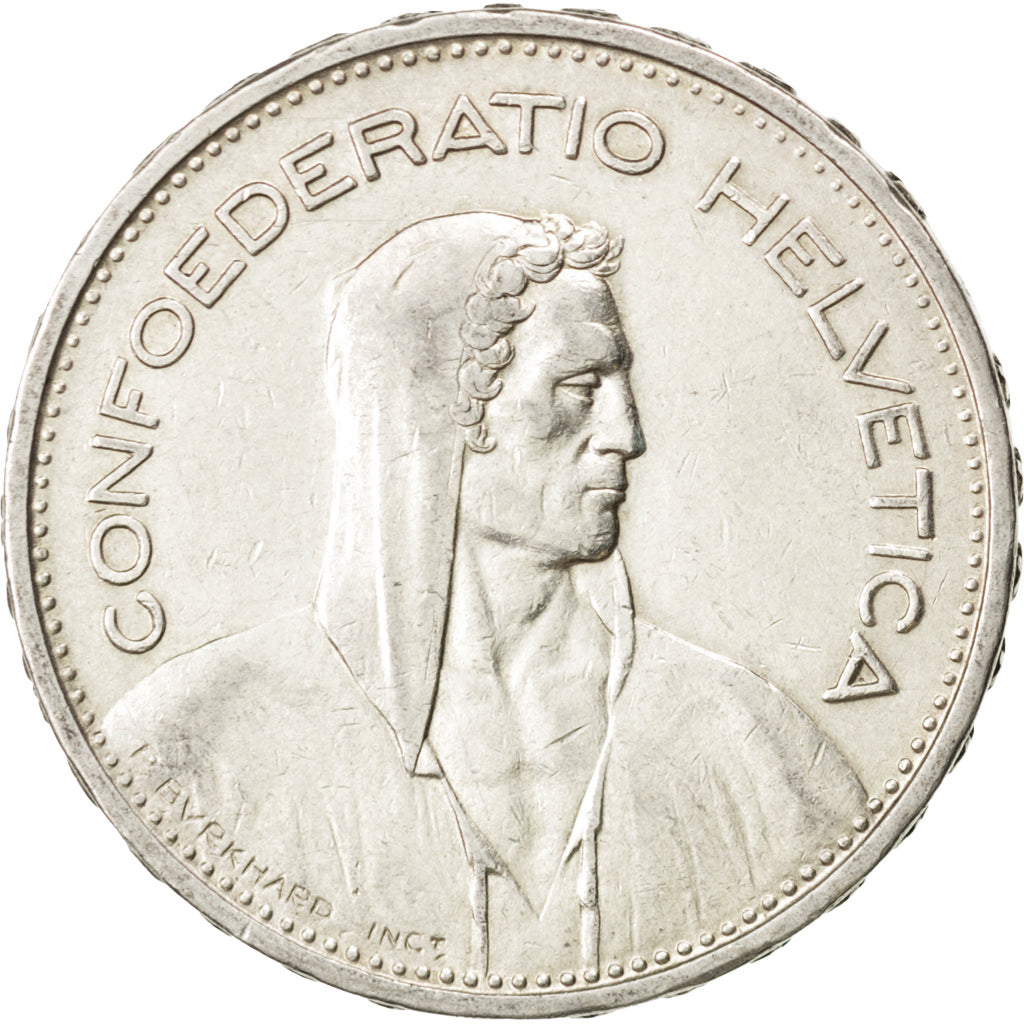 Coin, Switzerland, 5 Francs, 1932, Bern, AU(50-53), Silver, KM:40