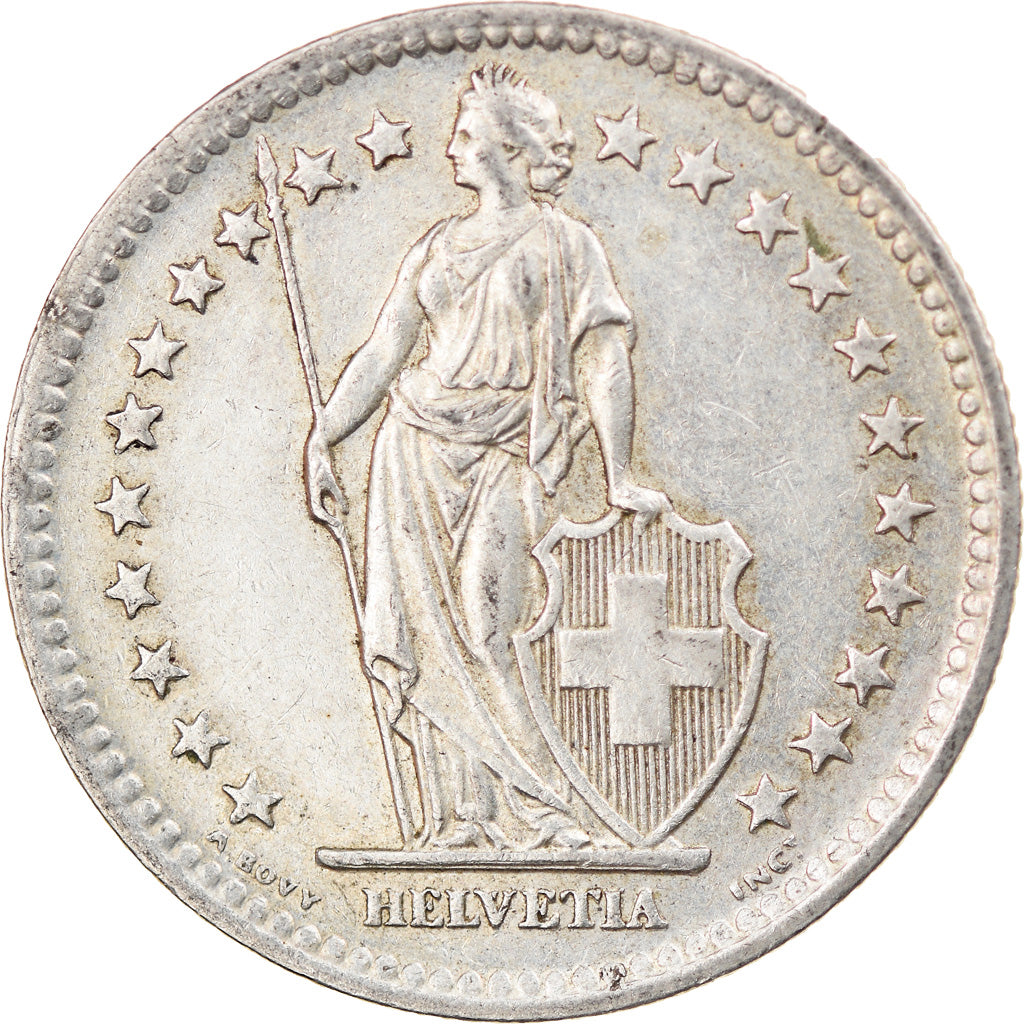 Coin, Switzerland, 2 Francs, 1944, Bern, EF(40-45), Silver, KM:21