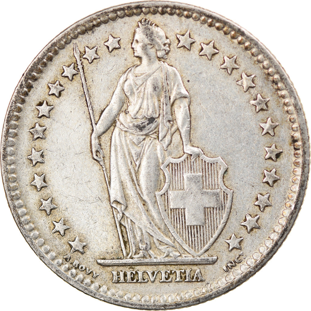Coin, Switzerland, 2 Francs, 1945, Bern, VF(30-35), Silver, KM:21