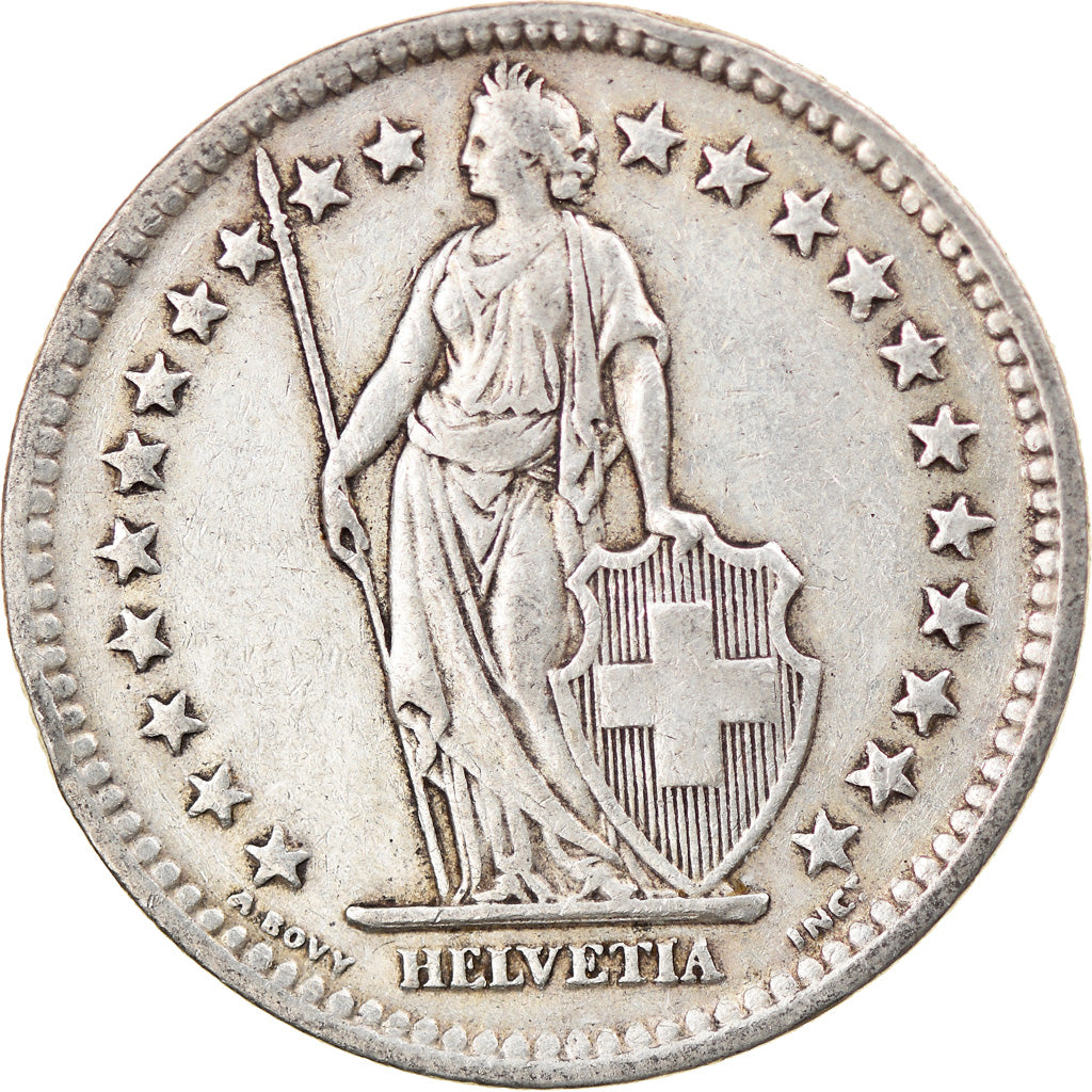 Coin, Switzerland, 2 Francs, 1946, Bern, VF(30-35), Silver, KM:21