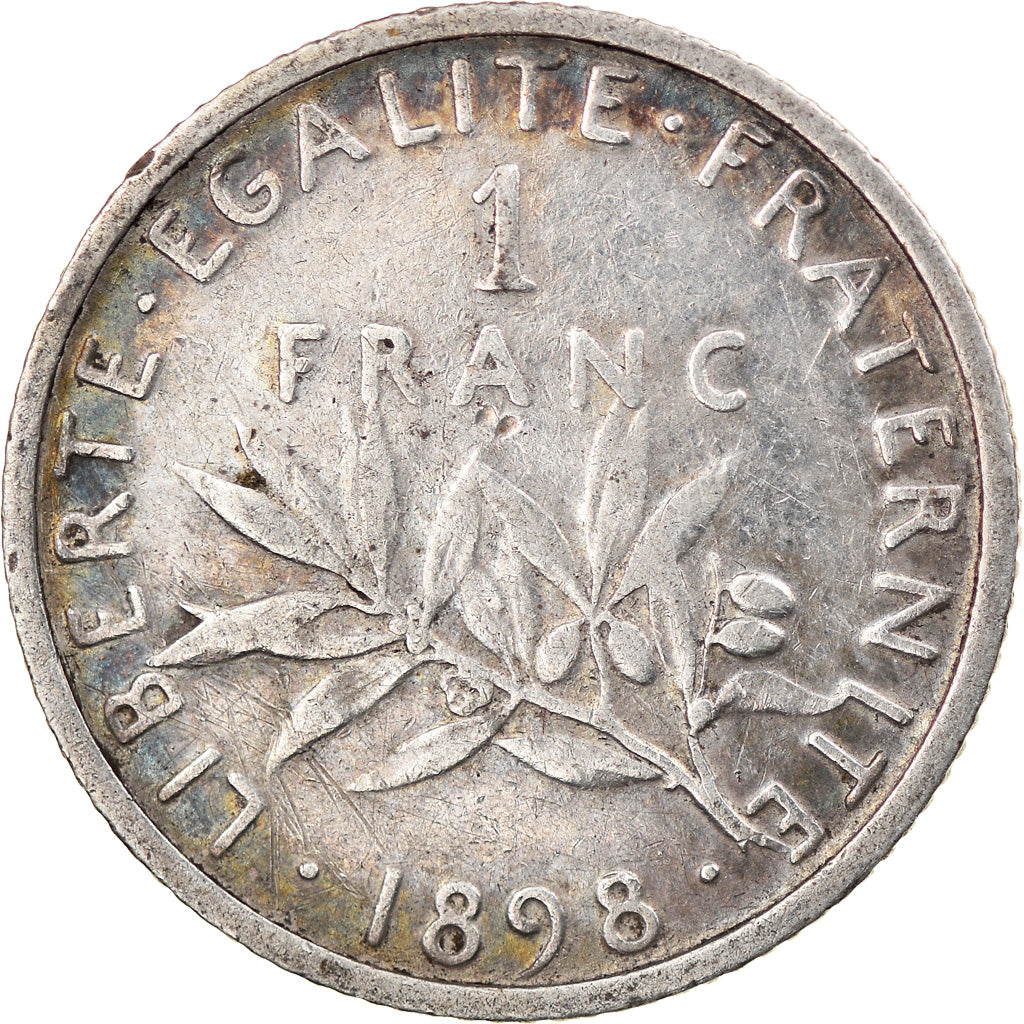 Coin, France, Semeuse, Franc, 1898, Paris, VF(30-35), Silver, KM:844.1
