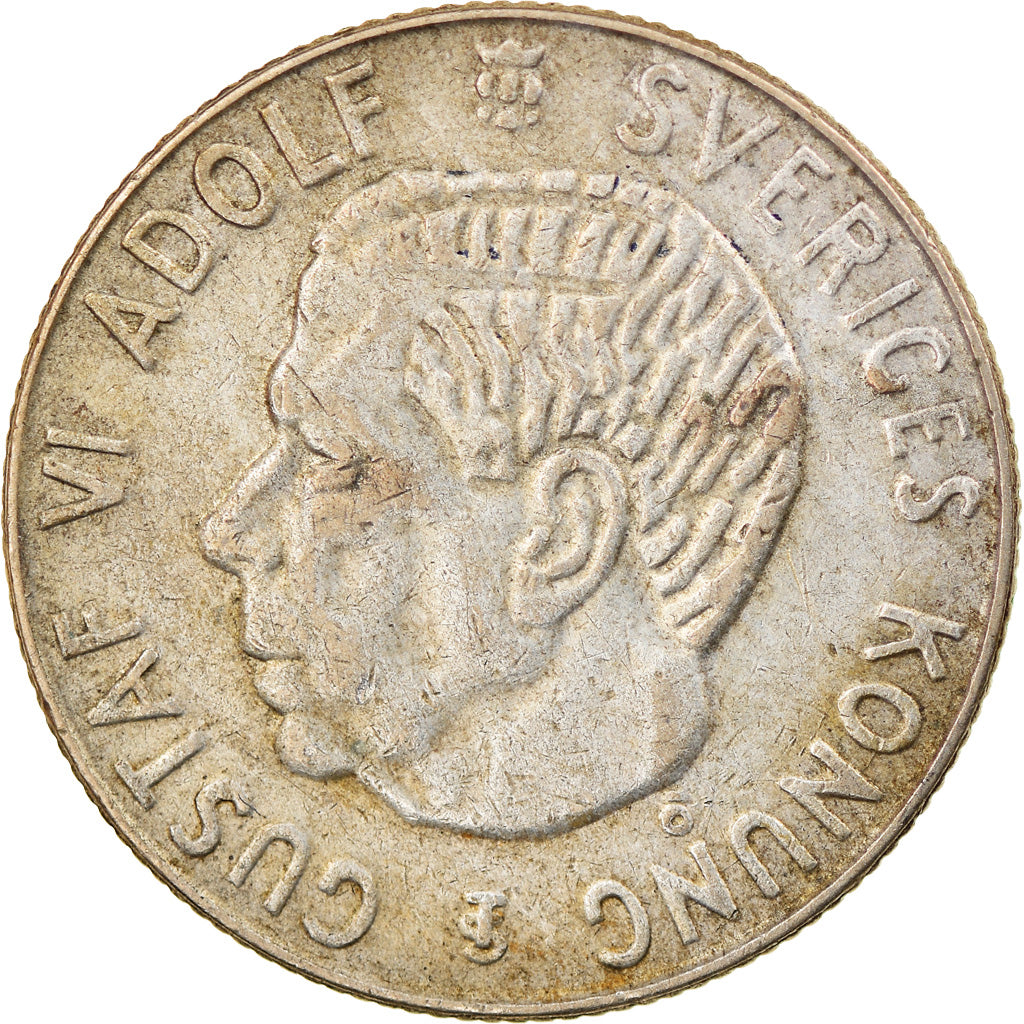 Coin, Sweden, Gustaf VI, Krona, 1956, VF(30-35), Silver, KM:826