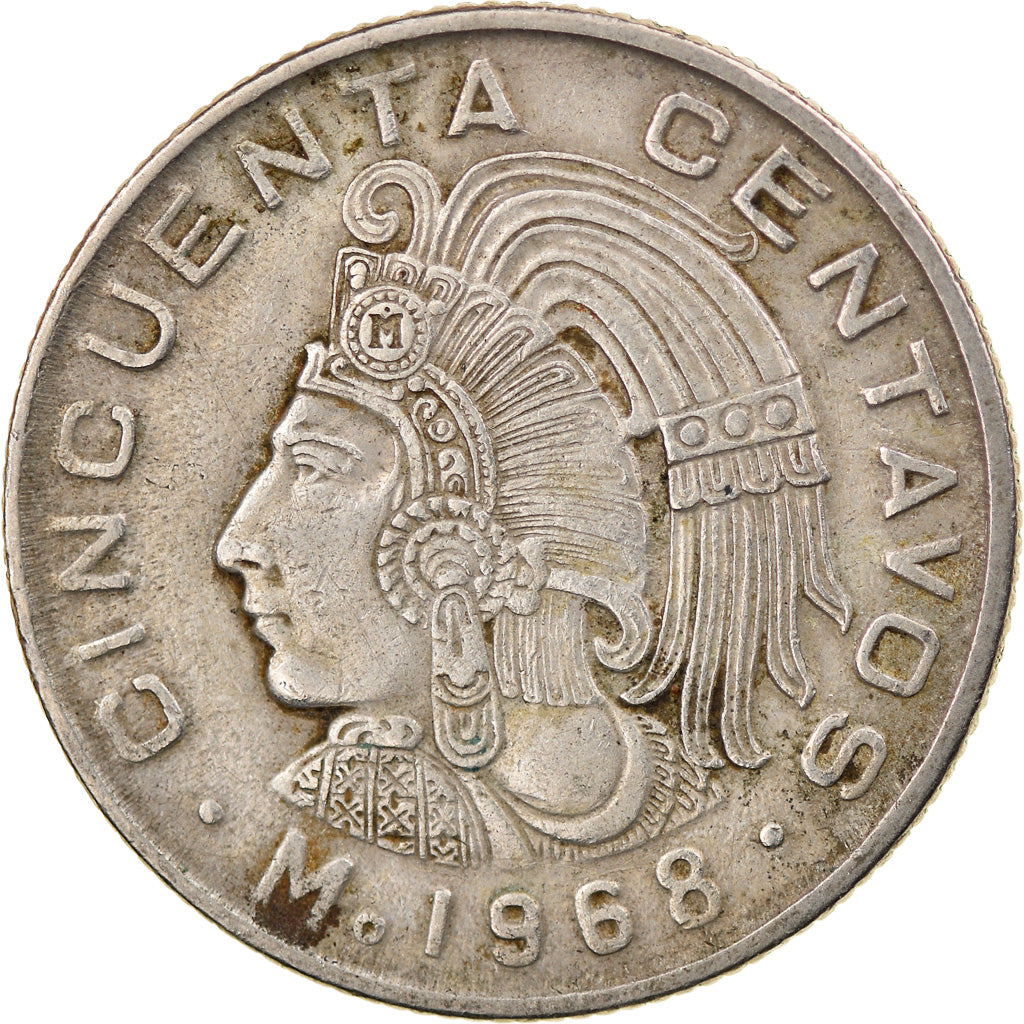 Coin, Mexico, 50 Centavos, 1968, Mexico City, VF(30-35), Copper-nickel, KM:451