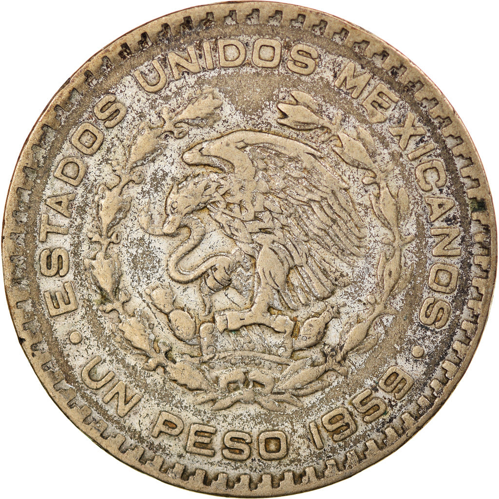 Münze, Mexiko, Peso, 1959, Mexico City, S+, Silber, KM:459
