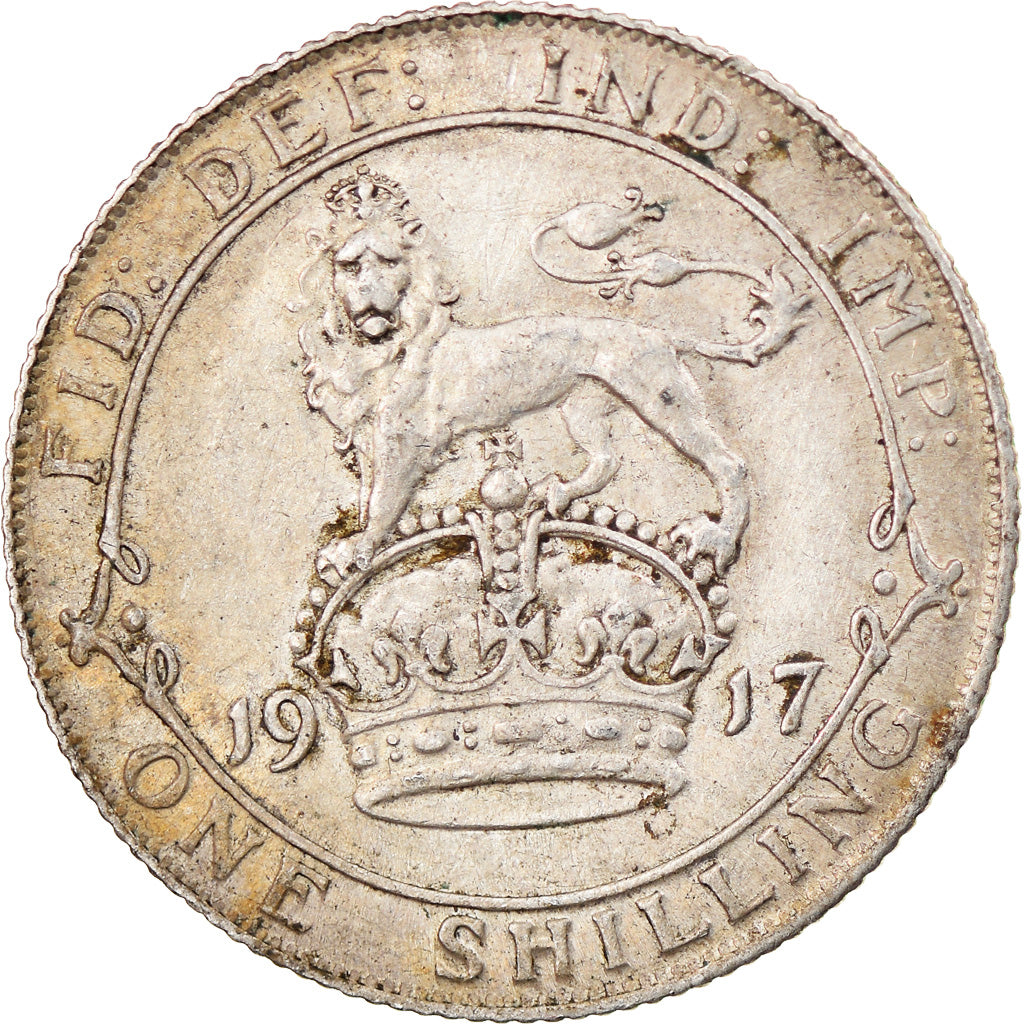 Coin, Great Britain, George V, Shilling, 1917, VF(30-35), Silver, KM:816