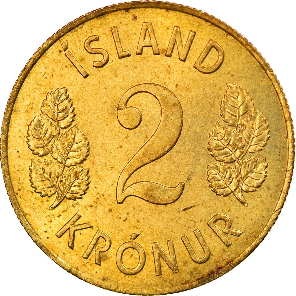 Coin, Iceland, 2 Kronur, 1966, VF(30-35), Nickel-brass, KM:13a.1