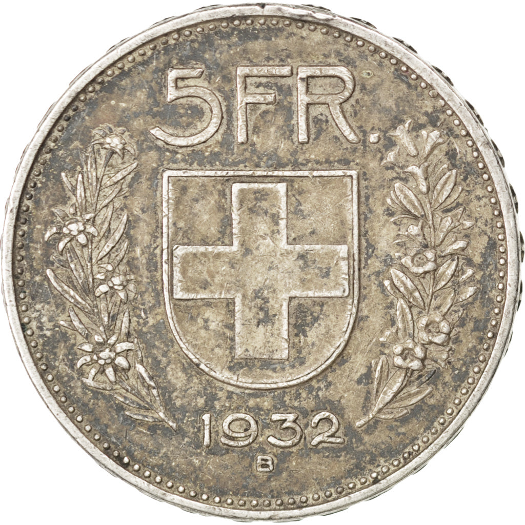 Switzerland, 5 Francs, 1932, Bern, VF(30-35), Silver, KM:40