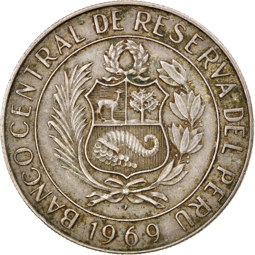 Coin, Peru, 5 Soles, 1969, Paris, VF(30-35), Copper-nickel, KM:252