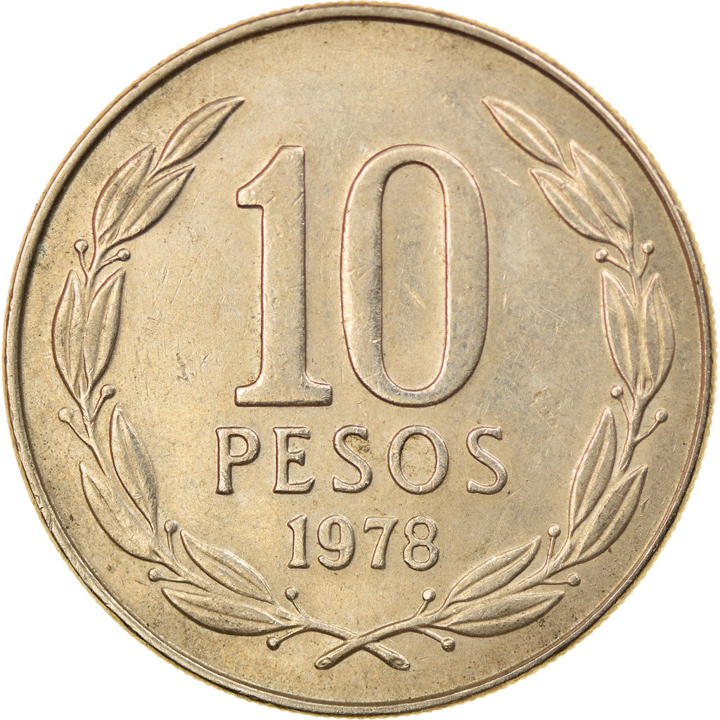 Coin, Chile, 10 Pesos, 1978, Santiago, VF(30-35), Copper-nickel, KM:210