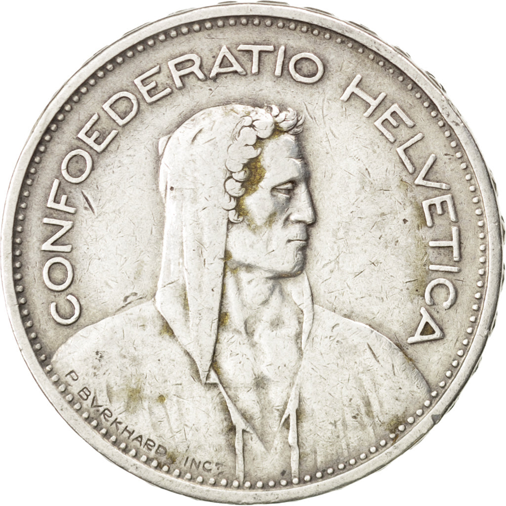 SWITZERLAND, 5 Francs, 1932, Bern, KM #40, VF(30-35), Silver, 31.45, 14.95