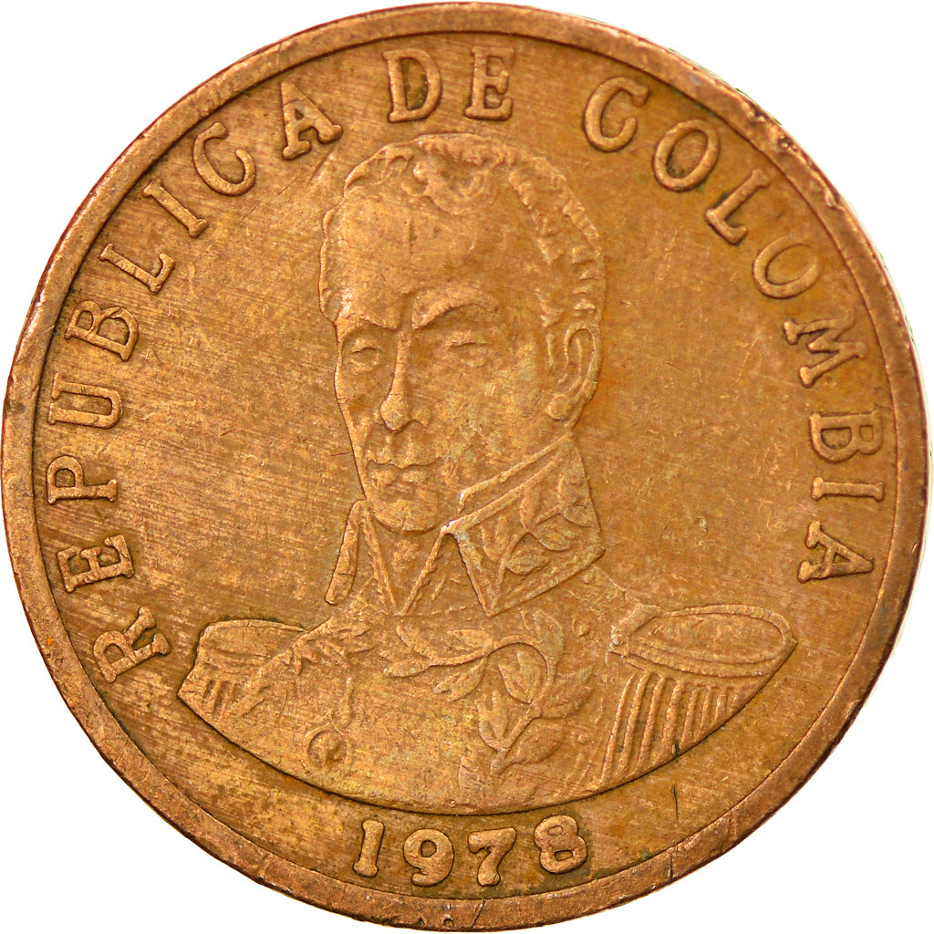 Moneta, Colombia, 2 Pesos, 1978, MB+, Bronzo, KM:263